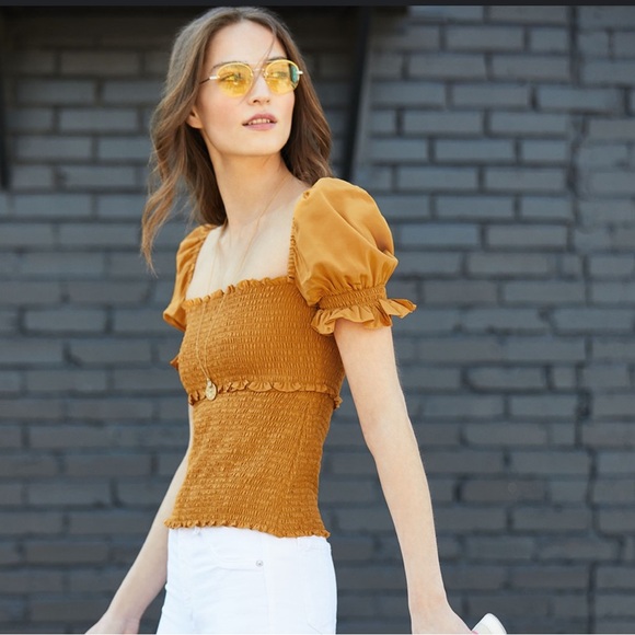 Cinq a sept Ellis smocked  top - Picture 1 of 8